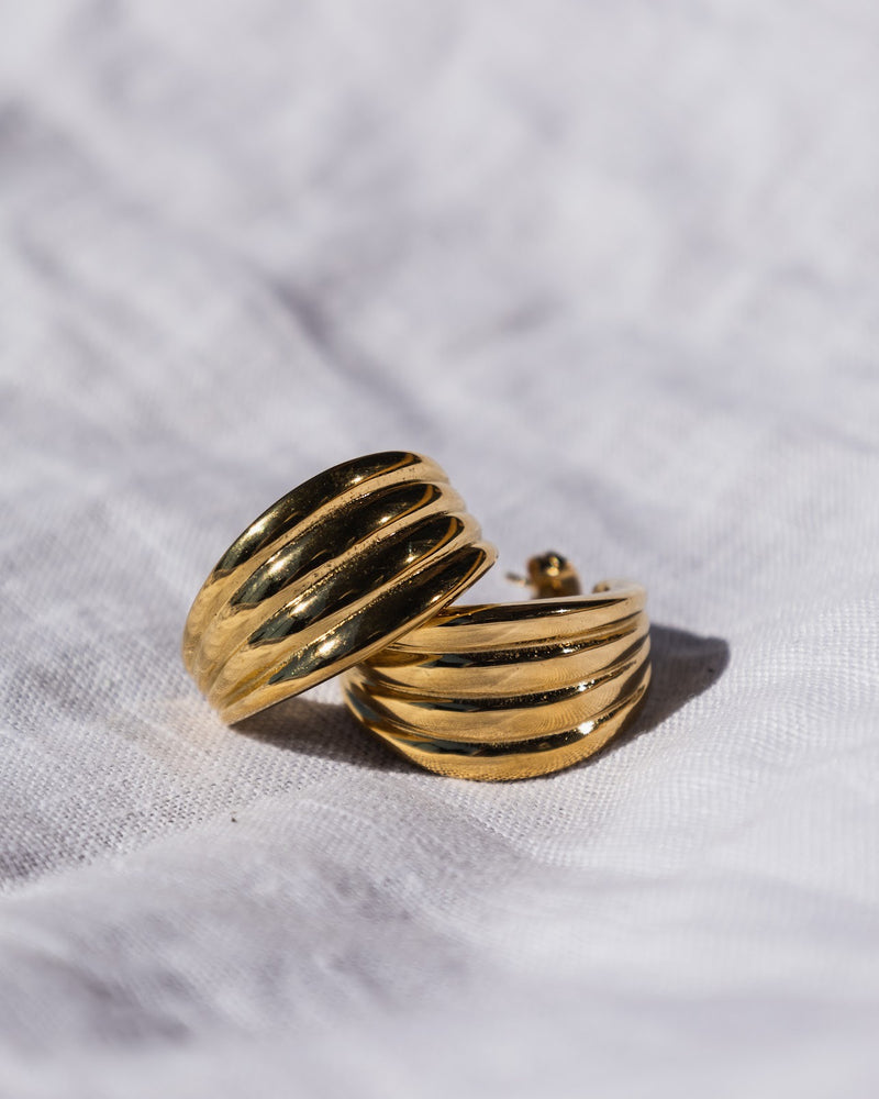The Parisian Croissant Earrings: Gold
